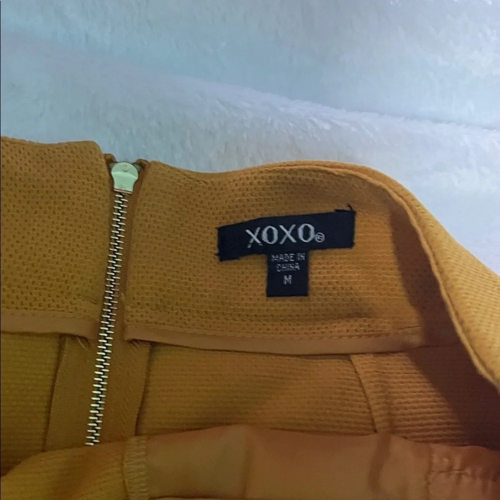 XOXO Yellow Double-Breasted Mini Skirt